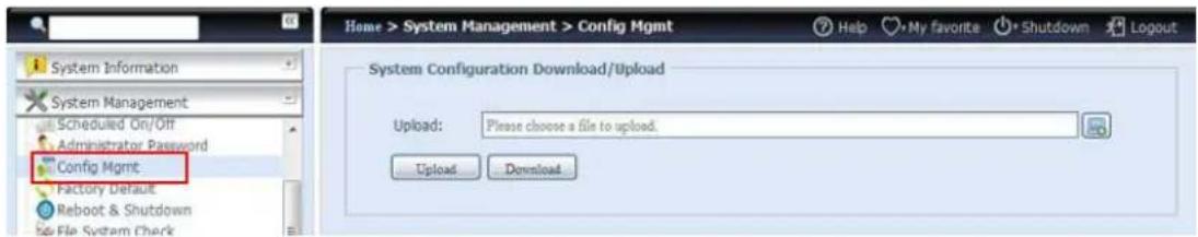 Thecus N8810U - Config Mgmt (Gestion de la config.) - 1