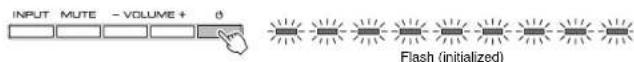 YAMAHA YAS203 - Hold down (power) on the front panel of the sound bar for more than 3 seconds. - 1