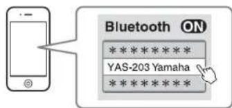 YAMAHA YAS203 - Sélectionnez « yas-203 yamaha » dans la liste des appareils bluetooth du système. - 1