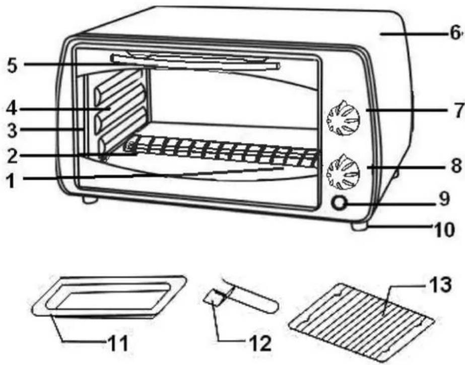 TRISTAR OV1410 - PARTS IDENTIFICATION - 1