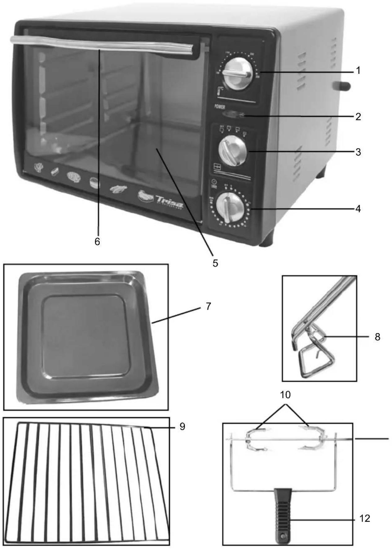 TRISA Forno Classico 7315 42 45 - Gerätebeschreibung / Description de l'appareil / Descrizione dell'apparecchio / Appliance description - 1
