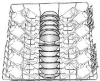 AMANA ADB1100AWS - Place load pattern (when silverware basket is in lower rack) - 1