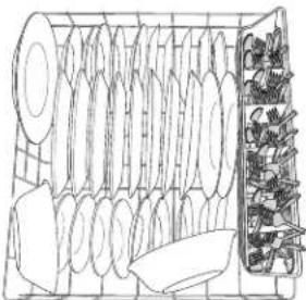 AMANA ADB1100AWS - Modelo de entrega para 10 puestos (cuando la canastilla de los cubiertos está en la canasta inferior) - 2