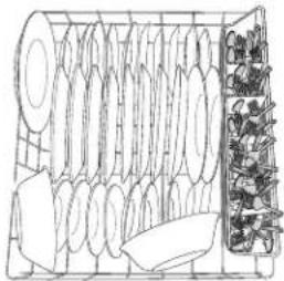 AMANA ADB1100AWS - Place load pattern (when silverware basket is in lower rack) - 2
