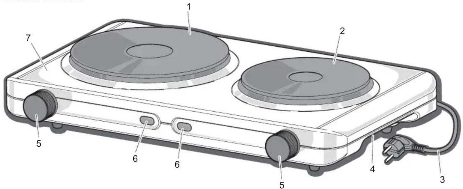 PRINCESS Double Steel Hot Plate 302202 - 2
