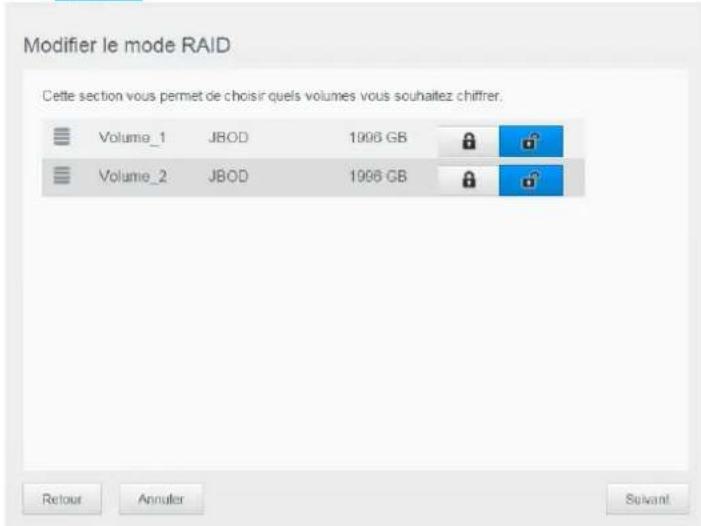 WESTERN DIGITAL My Cloud EX2 - Sélectionnez le type de chiffrement que vous souhaitez utiliser sur le volume. - 1