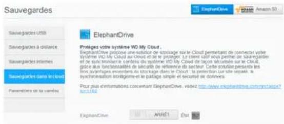 WESTERN DIGITAL My Cloud EX2 - Activation de la sauvegarde dans le cloud ElephantDrive - 2