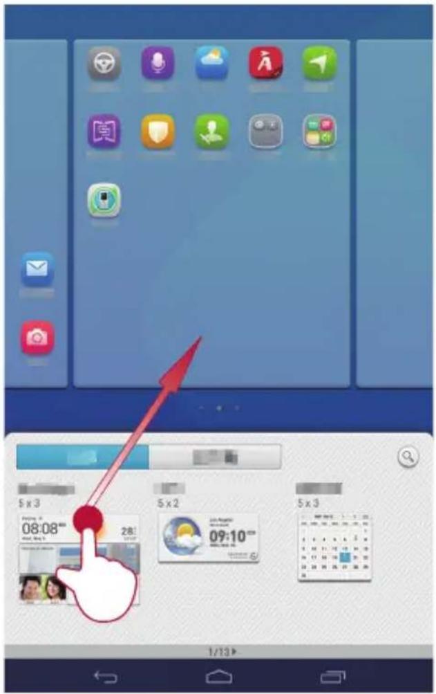 HUAWEI MediaPad X1 - Ajouter des widgets à l'écran d'accueil - 1