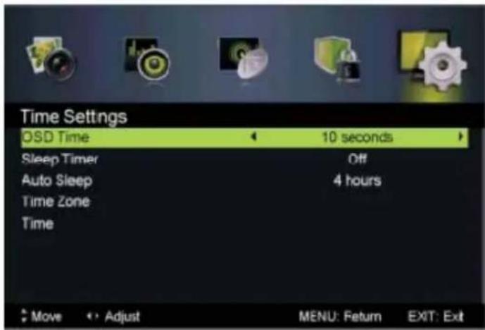 AudioSonic LE247802 - Configuración de la hora (Time Settings) - 1