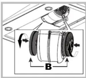 HOTPOINT-ARISTON HRP 6.5 CM (OW)HA - Substituicao do fi Itro de carvao (B) - 1