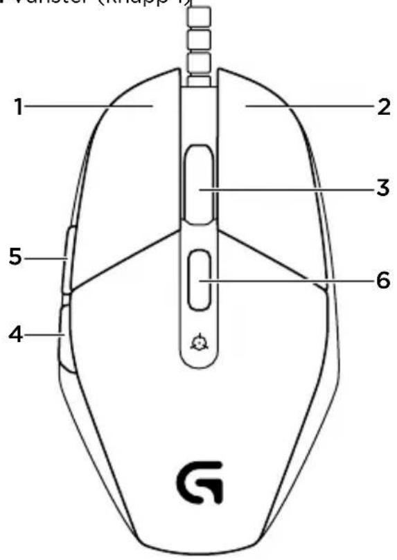 LOGITECH G302 - Vänster (knapp 1) - 1