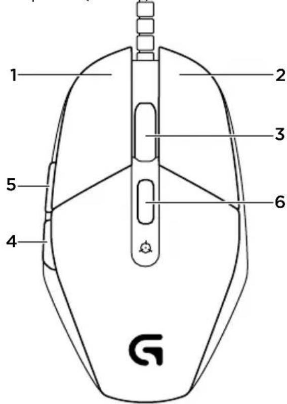 LOGITECH G302 - Esquerda (Botão) - 1