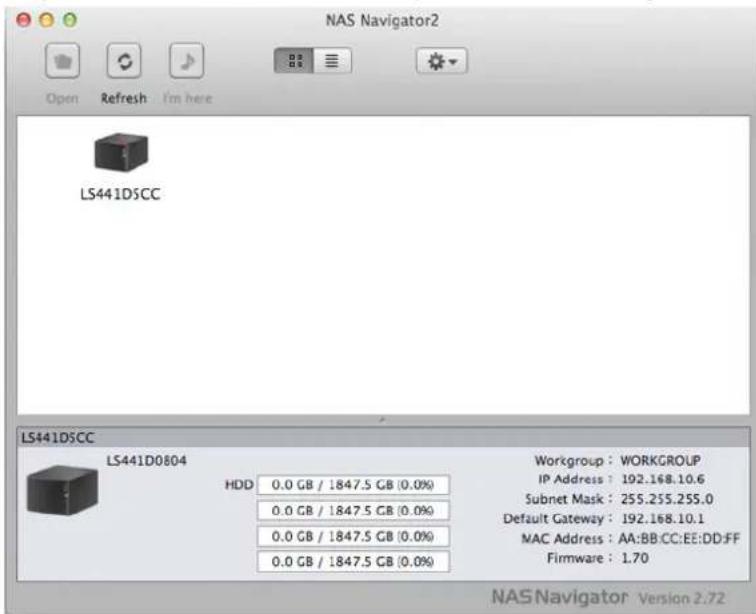 BUFFALO LinkStation 441D - NAS Navigator2 pour Mac OS - 1