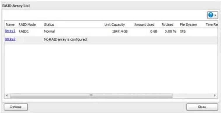 BUFFALO LinkStation 441D - Cliquez sur a croite de "RAID". - 3