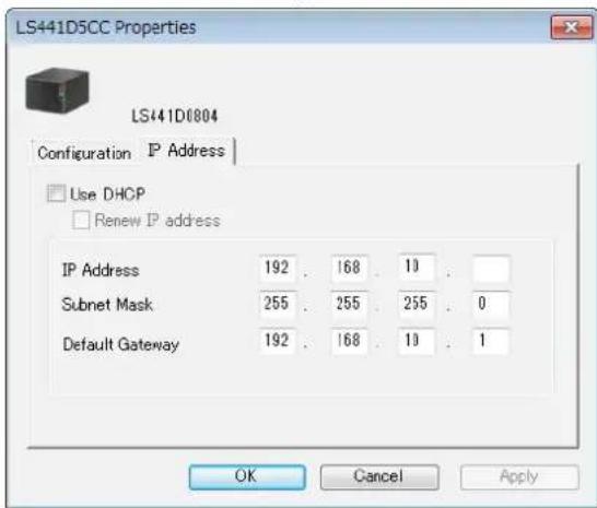 BUFFALO LinkStation 441D - Modification de l'adresse IP - 1