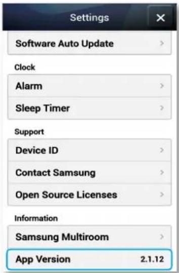 SAMSUNG WAM351 - ■ Version de l'application - 1