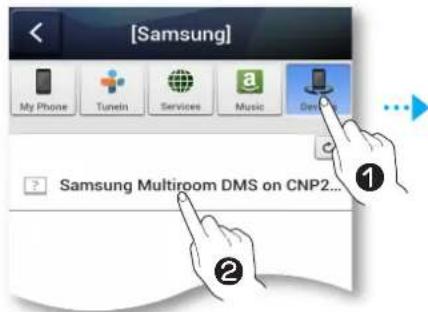 SAMSUNG WAM351 - Lecture de pièces musicales à l'aide de l'appareil sélectionné - 1