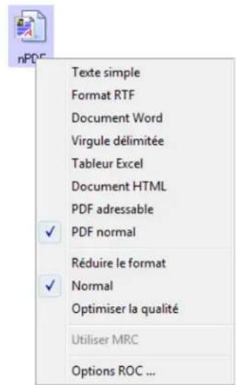 XEROX DocuMate 262i - Pour selectionner un type de fichier pour le format texte : - 2