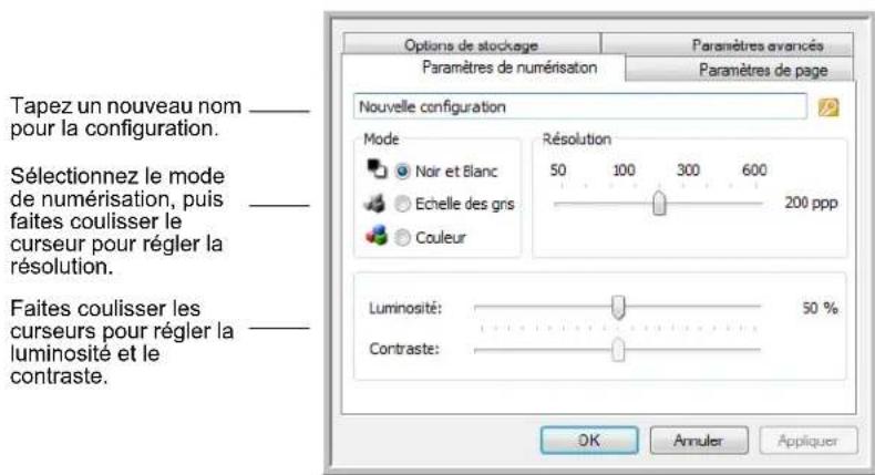 XEROX DocuMate 262i - Onglet Paramètres de numérisation - 1