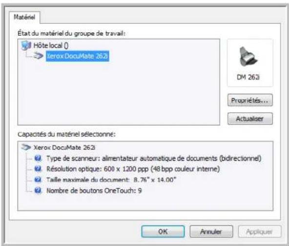 XEROX DocuMate 262i - Affichage de la configuration du périhérique - 2