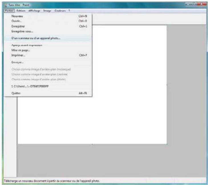 XEROX DocuMate 262i - Pour numériser en utilisant WIA à partir de Microsoft Paint : - 1