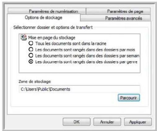 XEROX DocuMate 262i - Onglet Options de stockage (Archive) - 1