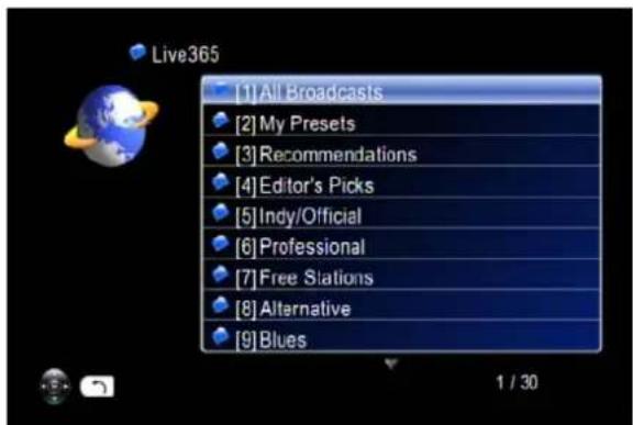VIEWSONIC VMP74 - Écouter la radio internet - live 365^tm - 1
