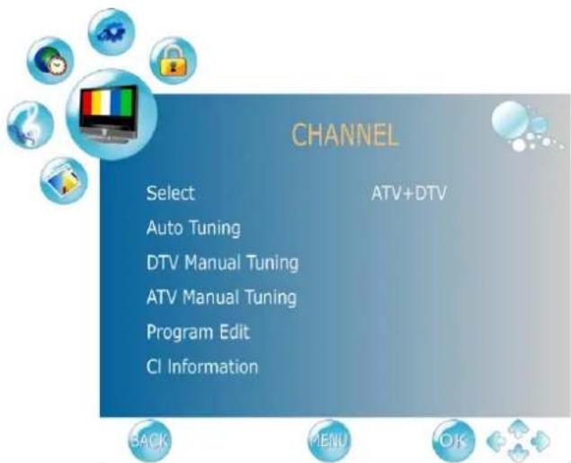 VIEWSONIC VT2405LED - CHANNEL menu - 1