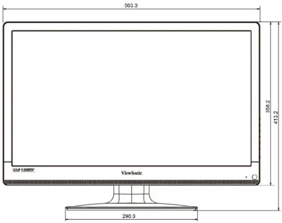 VIEWSONIC VT2405LED - VT2405LED Dimensions - 2