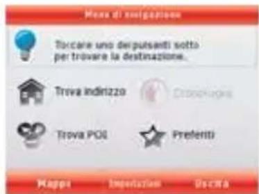 TELE System TS8500PND - Schermata di avvio: menu di Navigazione - 1