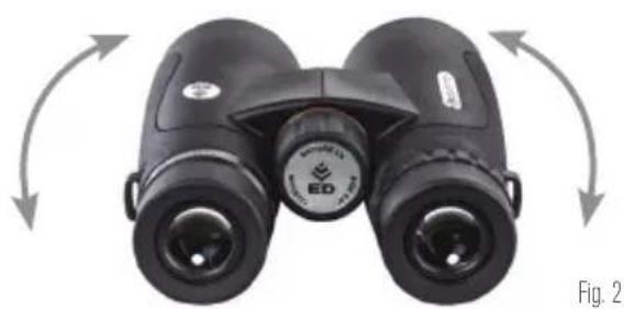 CELESTRON Nature 10x25 - AJUSTE DE LA DISTANCIA INTERPUPILAR - 1