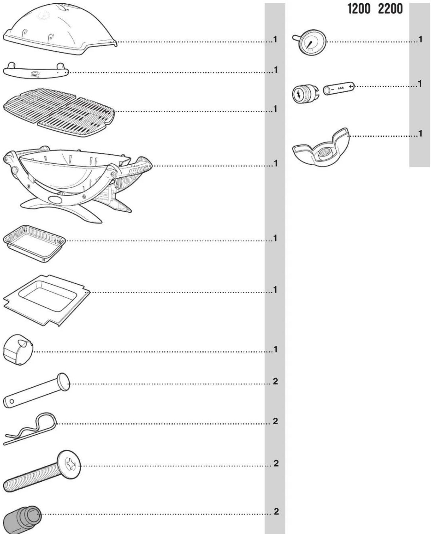 WEBER Q1000 - PARTS LIST · LISTA DE PARTES · LISTE DES PIECES - 1