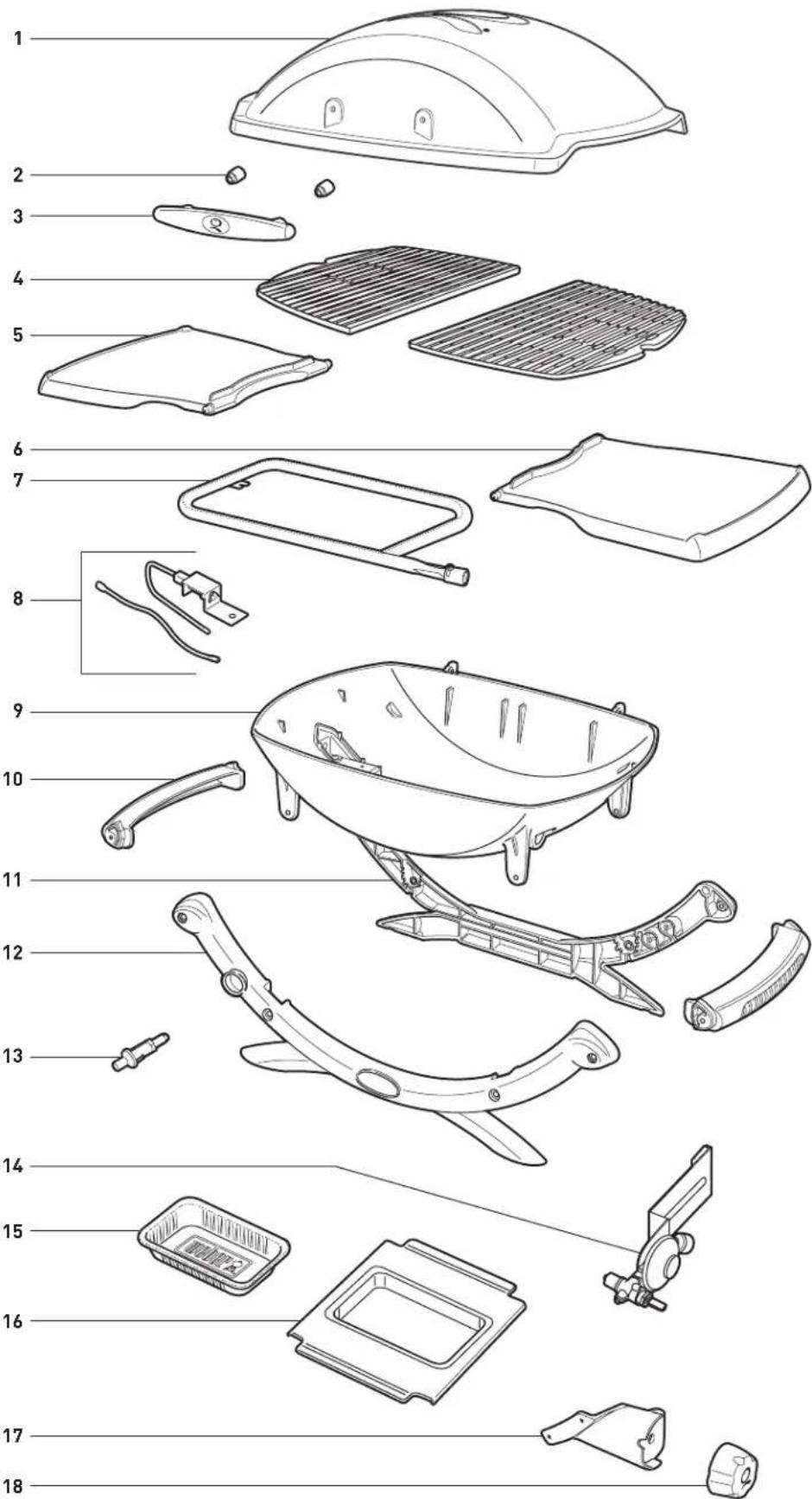 WEBER Q1200 - WEBER® Q® 2000 EXPLODED VIEW · DIAGRAMA DE DESPIECE · VUE ECLATEE - 1