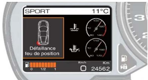 FERRARI 458 Italia (2010) - Signalisation defaillance feux de position et clignotants - 1
