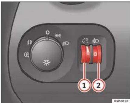 SEAT Altea XL (2008) - Rheostat d'éclairage des cadrans et des commandes / Réglage du site des projecteurs - 1
