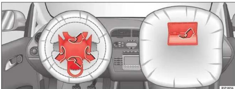 SEAT Altea XL (2008) - Comportement des caches des modules des airbags lors du déclenchement des airbags frontaux - 1