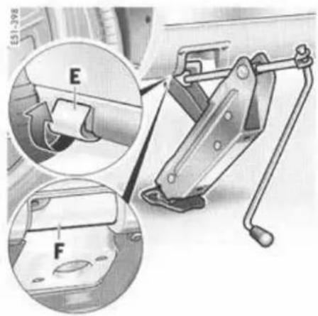 PORSCHE Cayenne S (2003) - Logement du cric pour les vehicules avec marchepied - 1