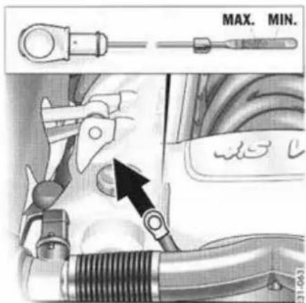 PORSCHE Cayenne S (2003) - Mesurer le niveau d'huile avec la jauge - 1