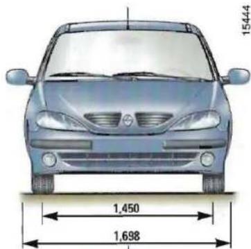 RENAULT Megane (1999) - DIMENSIONS VERSIONS TRICORPS (en mètres) - 2