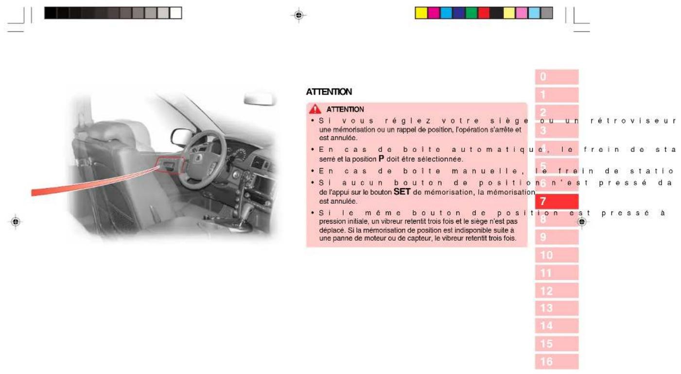 SSANGYONG Kyron (2006) - Pour rappeler les positions mémorisées - 2