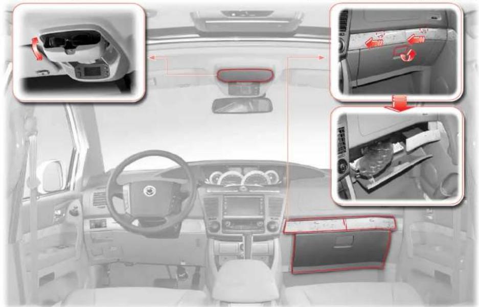 SSANGYONG Rodius (2005) - CASIERS DE RANGEMENT AVANT - 1