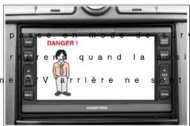 SSANGYONG Rodius (2005) - En selectionnant la position R pendant que le système A/V est utilisé - 1