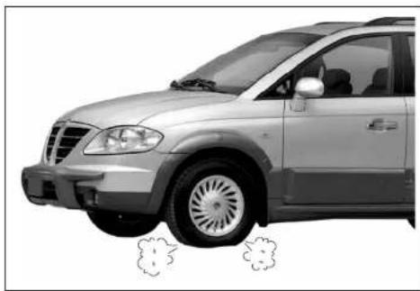 SSANGYONG Rodius (2005) - MISES EN GARDE AU SUJET DES PNEUS PLATS - 1