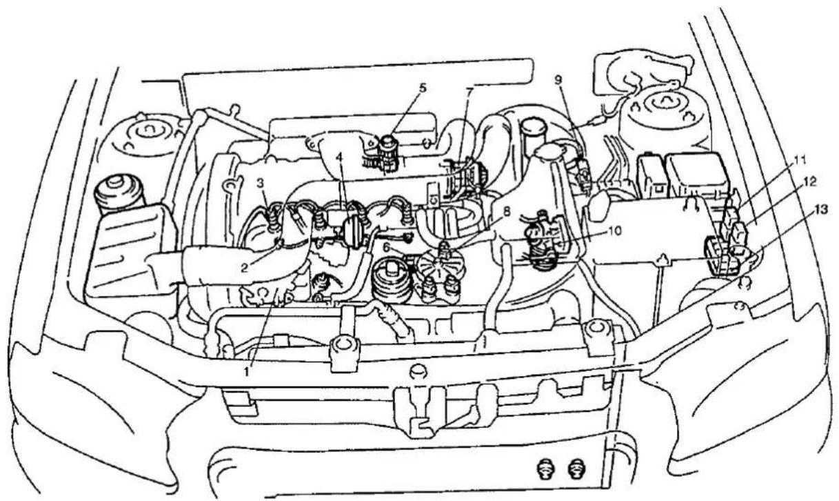 SUZUKI Baleno (2001) - COMPARTIMENT MOTEUR - 1