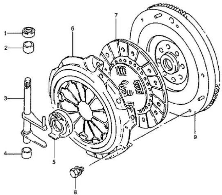 SUZUKI Baleno (2001) - CARTER D'EMBRAYAGE, DISQUE D'EMBRAYAGE ET VOLANT - 1