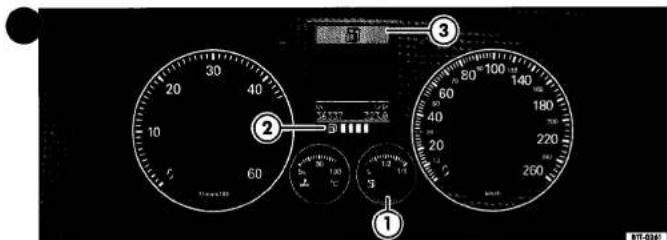 VOLKSWAGEN Touran (2004) - Indicateur de niveau de gaz nature! et indicateur de niveau de carburant - 1