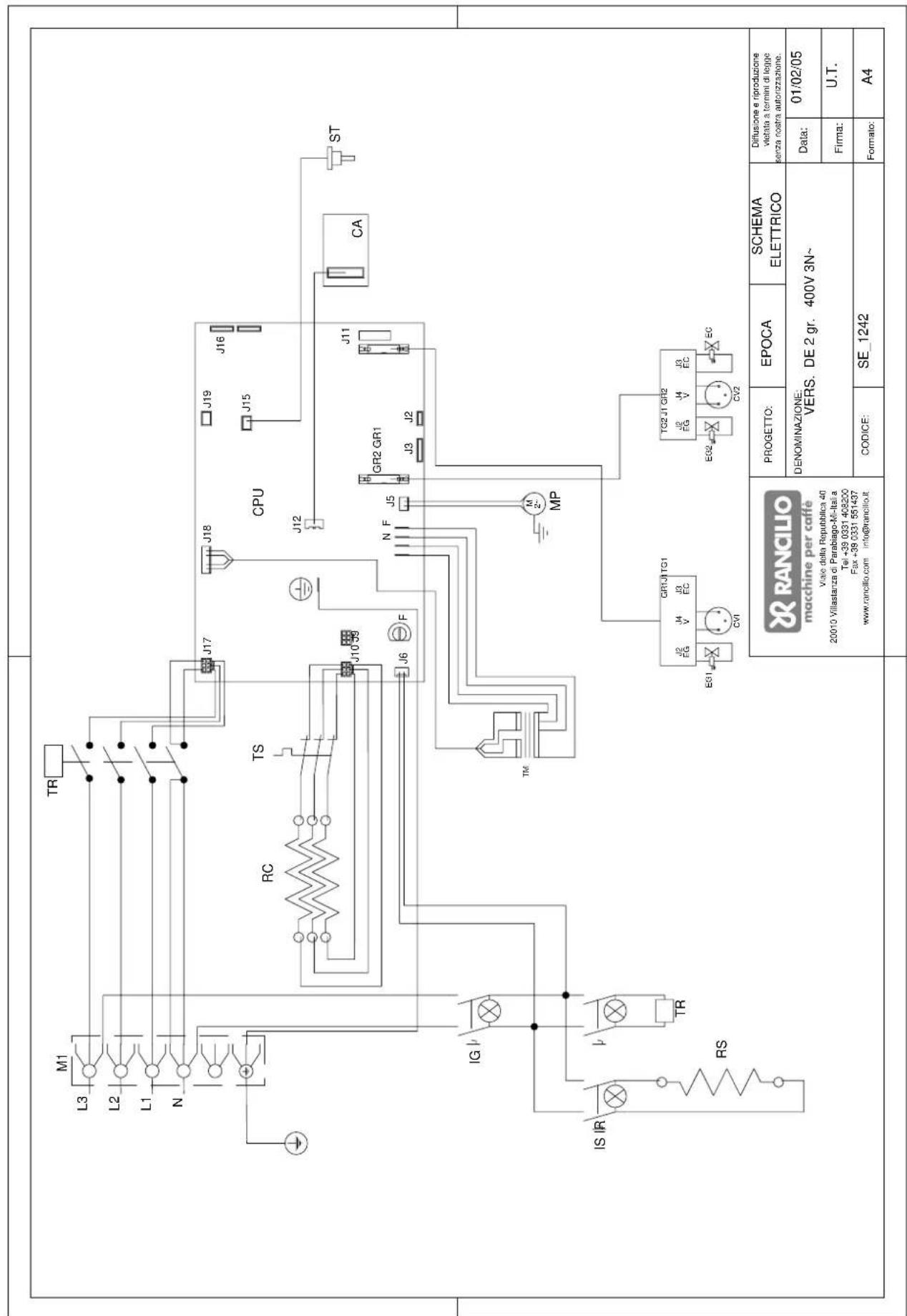 RANCILIO Epoca - ESQUEMA ELETRICO - 1