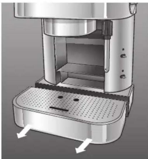 RIVIERA & BAR CE 342 A - Nettoyage de la grille repose-tasses (12) et du bac de récupération d'eau (9) - 1