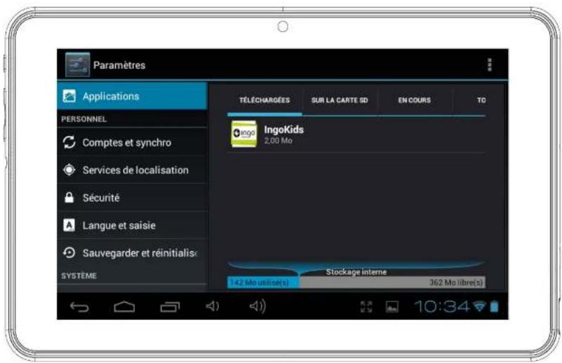 INGO Pro 7 - Désinstallation d'applications - 1