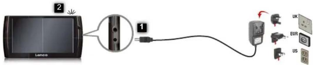 LENCO TAB701 - Caricamento della batteria - 3